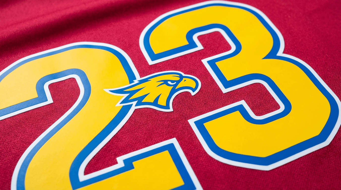 Flocage flex et impression DTF sur t-shirt, marquage multi-couleurs